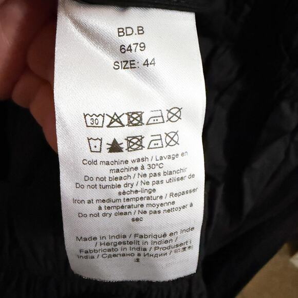 Ganni Back Cutout Cotton Poplin Basque Whimsigoth Grunge Midi Dress Black sz 14 - Picture 9 of 13